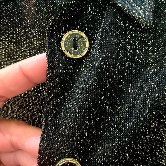Vintage black & gold sparkle shirt. . - Picture 3 of 7